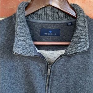 Toscano quarter zip gray mock neck sweatshirt